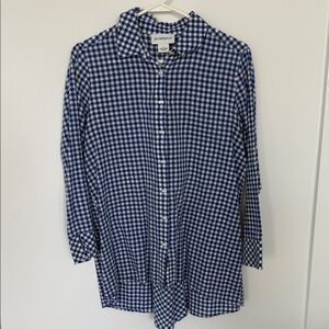 Peck & Peck Blue and White Checkered Button Down Shirt